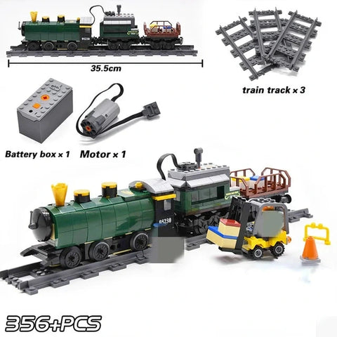 City Electric Train Rail Locomotive Set – DIY Motorized Steam Train