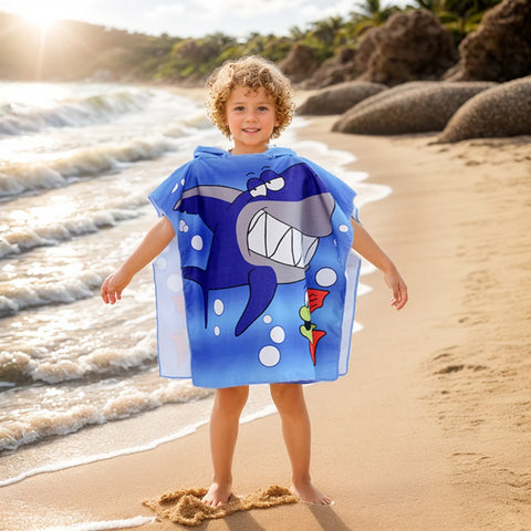 Hooded Beach Towel Cape for Kids
