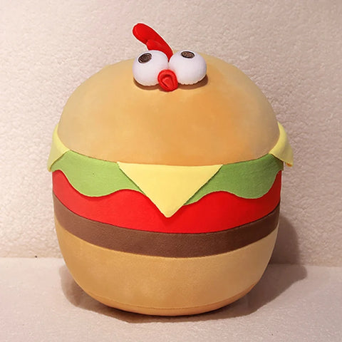 Hamburger Kawaii Cushion - Funny Food Chicken Plush Toy