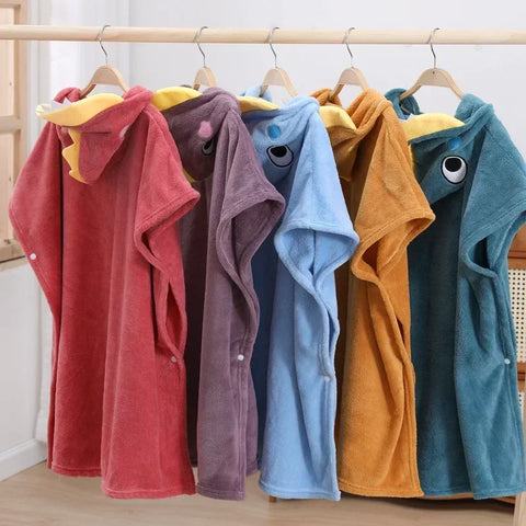 Kids Velvet Robe Beach Towel for Boys & Girls