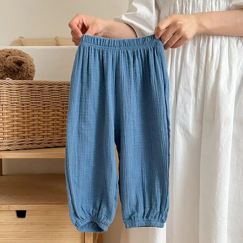 Solid Color Anti-Mosquito Pants for Kids - Summer Casual Bloomers
