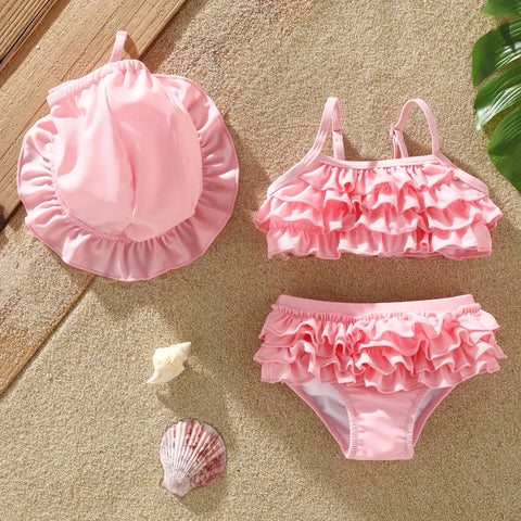 Adorable Ruffle Swimsuit Set – Comfortable & Sun-Safe Fun! Teeny Pandas