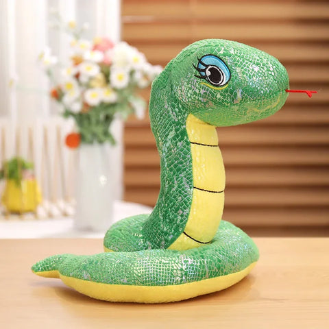 Simulated Sequin Fabric Plush Snake – Multicolour Soft Toy