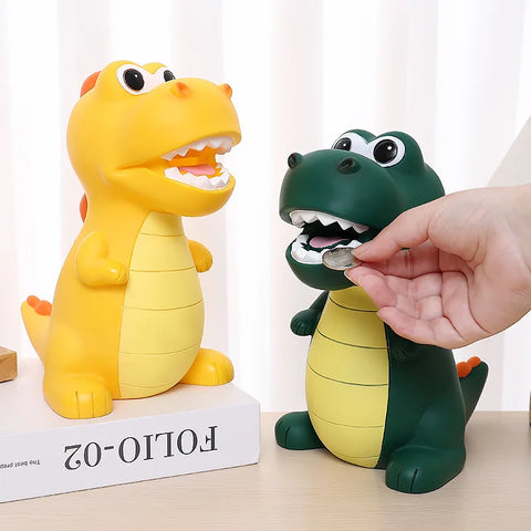 Large Capacity Dinosaur Piggy Bank – Durable Anti-Drop Coin Bank for Kids