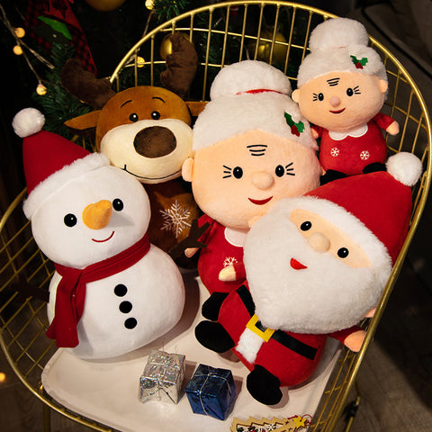 Cute Santa Claus, Snowman, and Elk Plush Toys – Soft Christmas Decor for Kids