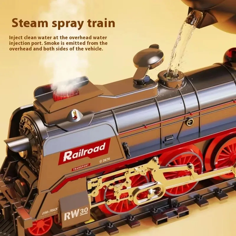 Retro Steam Train Track Toy Set - product detail view 4