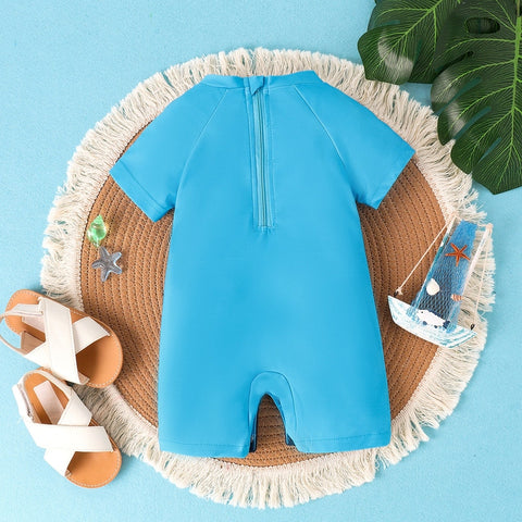 Cute Baby Shark Print Jumpsuit Swimsuit