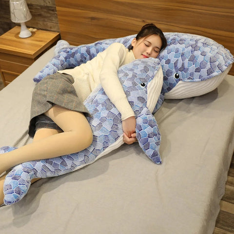 Whale Plush Toy – Blue Sea Animal Stuffed Shark Soft Pillow Gift