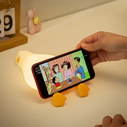 Lying Duck USB Rechargeable Night Light – Soft Silicone Bedside Lamp for Kids