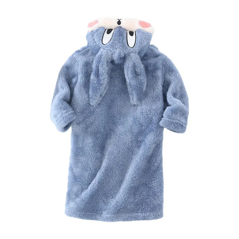 Kids Hooded Bathrobe – Cartoon Rabbit Flannel Robe for Boys & Girls