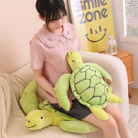 Tortoise Plush Toy – Kawaii Sea Turtle Soft Pillow Animal Doll for Sofa