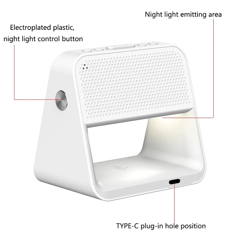Bedroom Bedside Lamp Clock with Wireless Charging & Snooze Function - product detail view 8