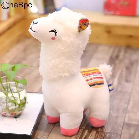Smiling Alpaca Llama Plush Toy – Cute Stuffed Animal Doll