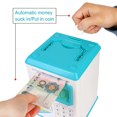 Fingerprint Piggy Bank – ATM-Style Money Box with Password & Music
