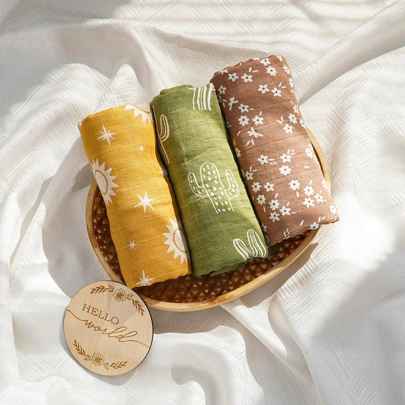 Soft Cotton Bamboo Muslin Baby Swaddle Wrap Teeny Pandas
