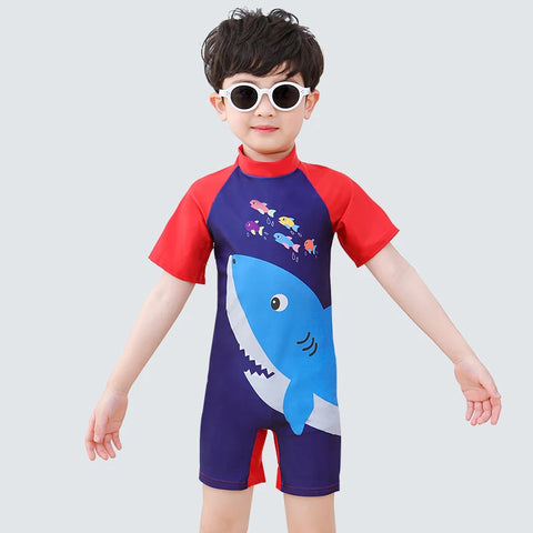 Short Sleeve One-piece Swimsuit for Girls and Boys