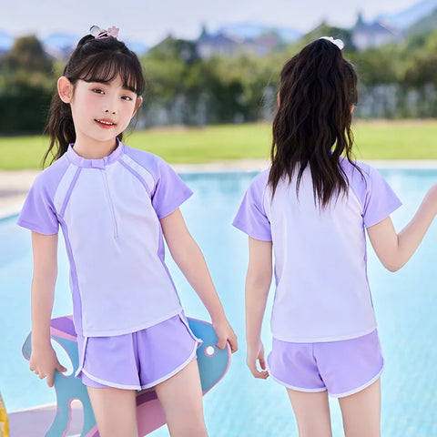 Double Layers Girls Two-Piece Swimwear