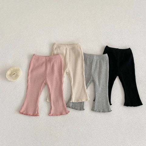 Baby Girls' Flared Pants - Korean Style Solid Color Leggings