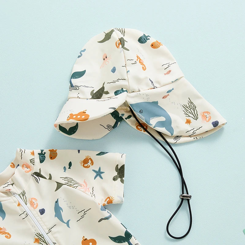 Kids Dinosaur Swimsuit - Sun Safe & Fun! Teeny Pandas
