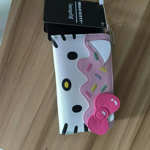 Cartoon Cat Wallet – Double-Fold Coin Purse and Card Holder for Women