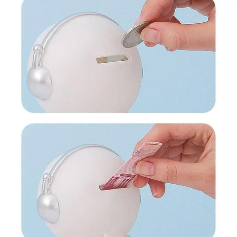 Astronaut Night Light Piggy Bank – Creative Coin Saving Box for Kids' Bedroom Decor