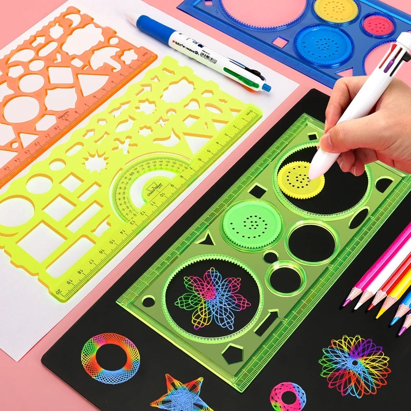 Geometric Spirograph Art Set for Kids - Creative and Fun! Teeny Pandas