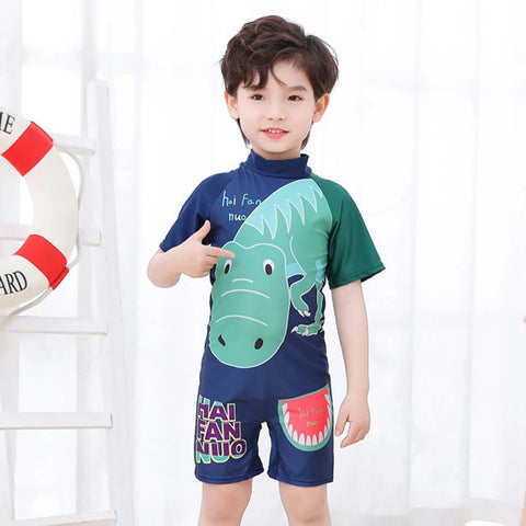 Short Sleeve One-piece Swimsuit for Girls and Boys