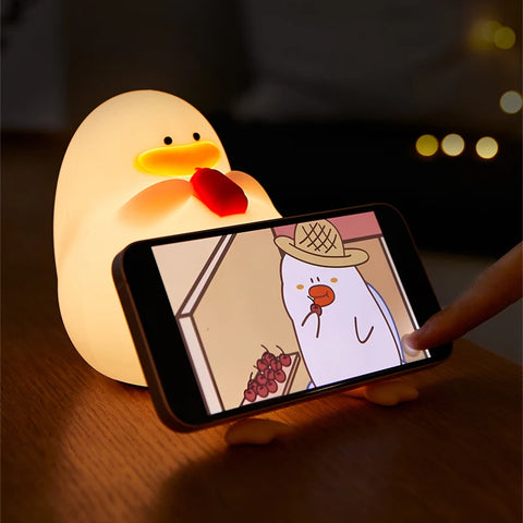 Duck Night Light - Rechargeable, Dimmable Silicone Lamp for Kids
