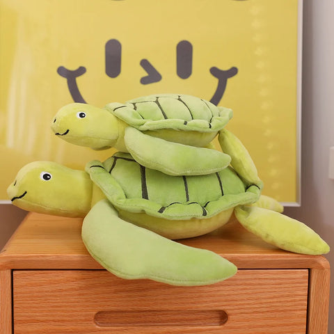 Tortoise Plush Toy – Kawaii Sea Turtle Soft Pillow Animal Doll for Sofa