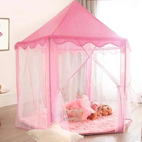 Princess Kids Toy Tipi Tent - Folding Play House for Girls