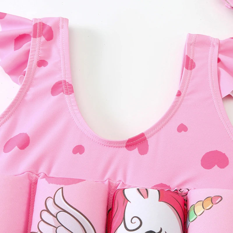 Unicorn Themed Flotation Swimsuit for Girls – Buoyant, Fun & Safe Teeny Pandas