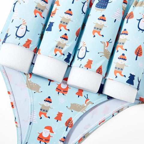 Christmas Themed Floatation Swimsuit Safe & Fun Water Play! Teeny Pandas