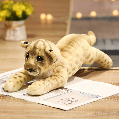 Lion, Tiger, Leopard Plush Toy - Cute Stuffed Soft Realistic Animal Decor Gift