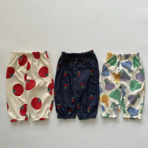 Baby Cotton Baggy Harem Pants – Summer Cartoon Print Anti-Mosquito Pants