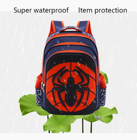 Spider Backpack + Pencil Case Set for Boys – Waterproof Primary School Bag