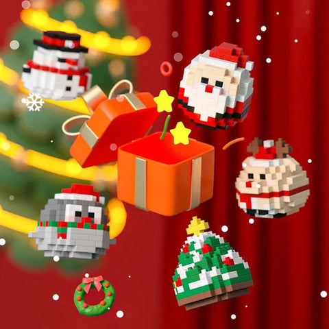 Christmas Holiday Snowman Building Blocks Set - Educational Toy for Children!