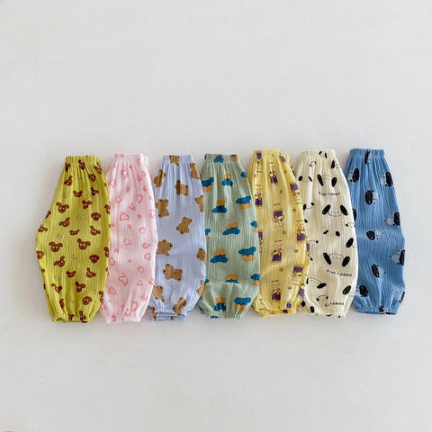 Cartoon Pattern Anti-Mosquito Harem Pants for Kids - Summer Loose Trousers