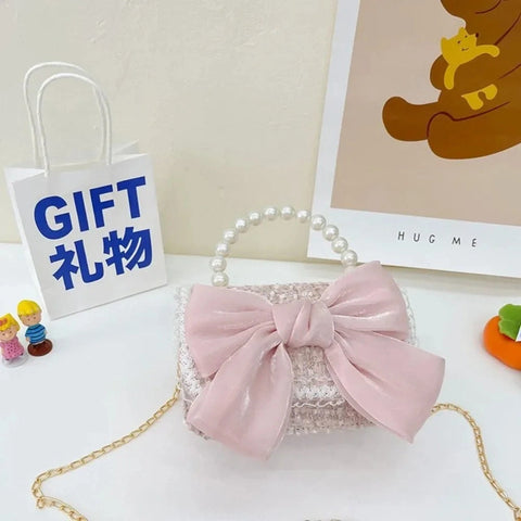 Little Princess Pearl Handheld Crossbody Bag for Girls