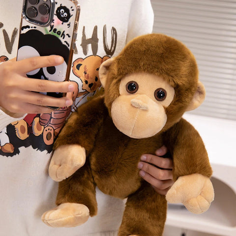 Lifelike Simulation Monkey Plush Toy – Soft Wild Animal Doll
