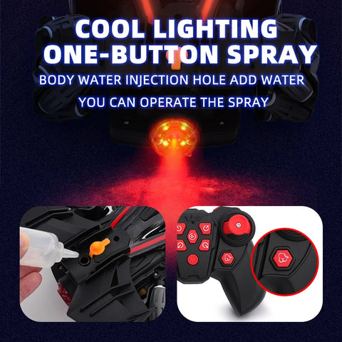 Dual Control RC LED Supercar  - High-Speed Stunt Drift!