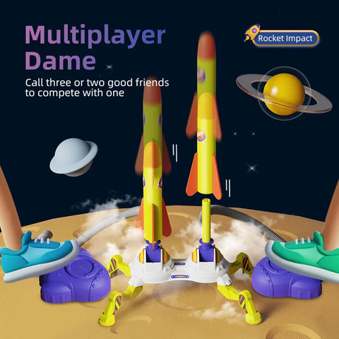 Rocket Foot Pump Launcher – Jump, Stomp, and Soar High with Foam Rockets!