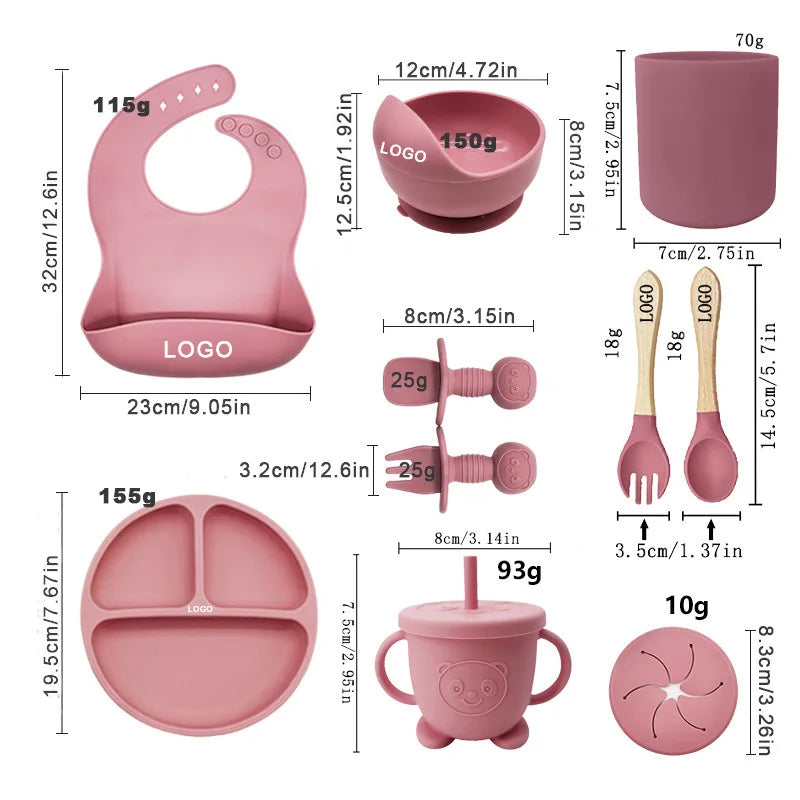 Silicone Baby Feeding Tableware Gift Set – Safe, Stylish, and Practical Teeny Pandas