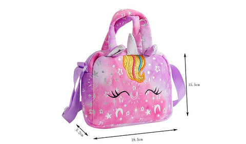 Plush Unicorn Crossbody Bag for Kids