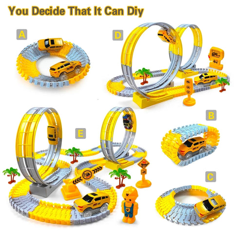 Electric Car Track Set - With Multi-Action Design! Teeny Pandas