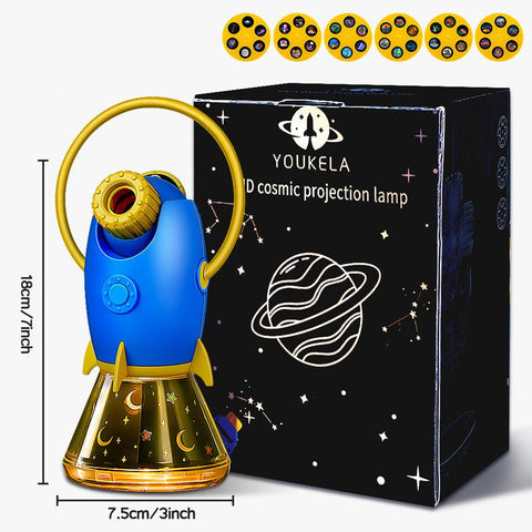 Rocket Galaxy Night Light Projector - 360° Rotate Starry Sky Night Lamp