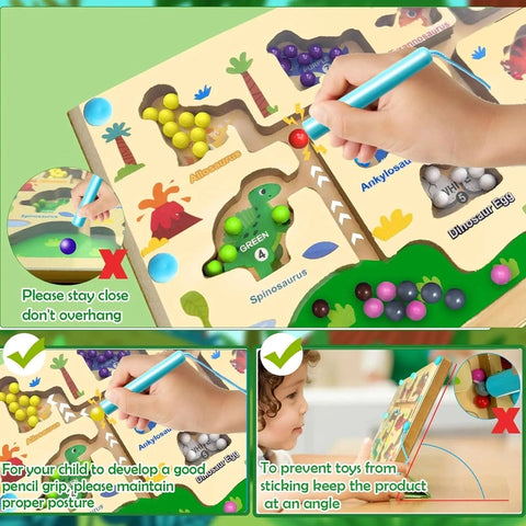 Wooden Magnetic Bead Maze Toy | Montessori Play