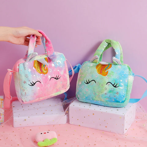 Plush Unicorn Crossbody Bag for Kids