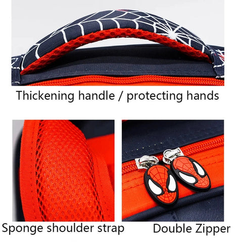Spider Backpack + Pencil Case Set for Boys – Waterproof Primary School Bag