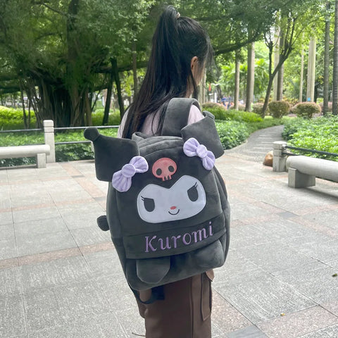 Cute Fluffy Plush Backpack for Girls – Cartoon Style and Large Capacity