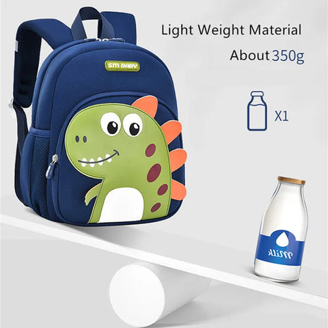 Cute 3D Cartoon Dinosaur School Bag for Boys & Girls